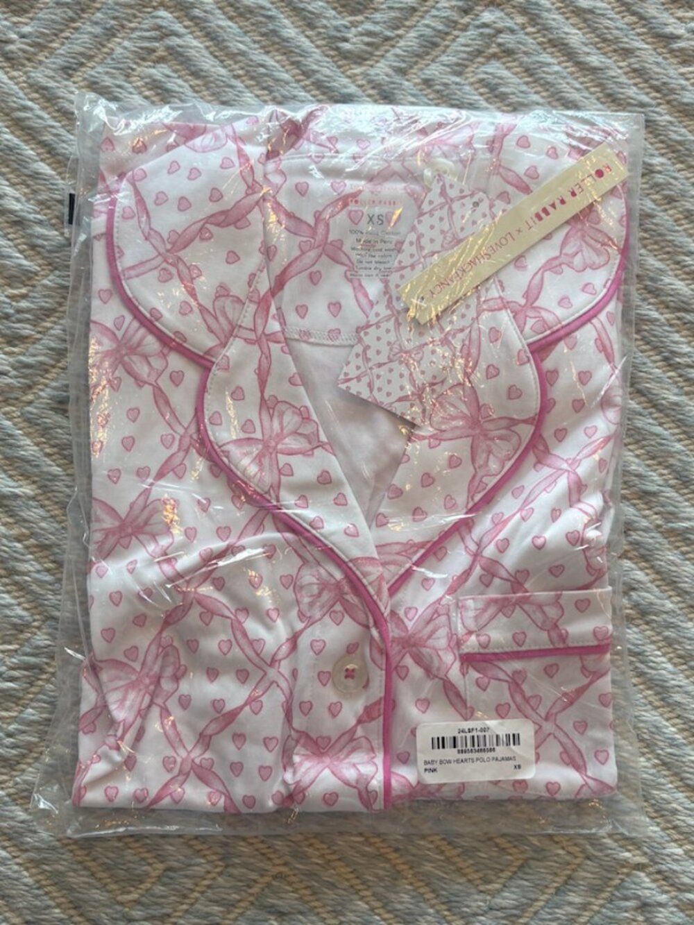 NWT LoveShackFancy x Roller Rabbit Baby Bow Hearts Polo Pajamas 🎀💕